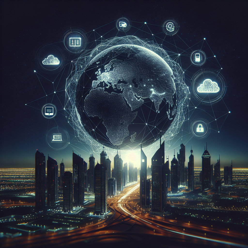 Global IT company hero image showing secure cloud infrastructure and compliant social publishing workflow